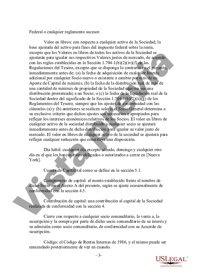 Preview Acuerdo de asociación de fondo de capital modificado