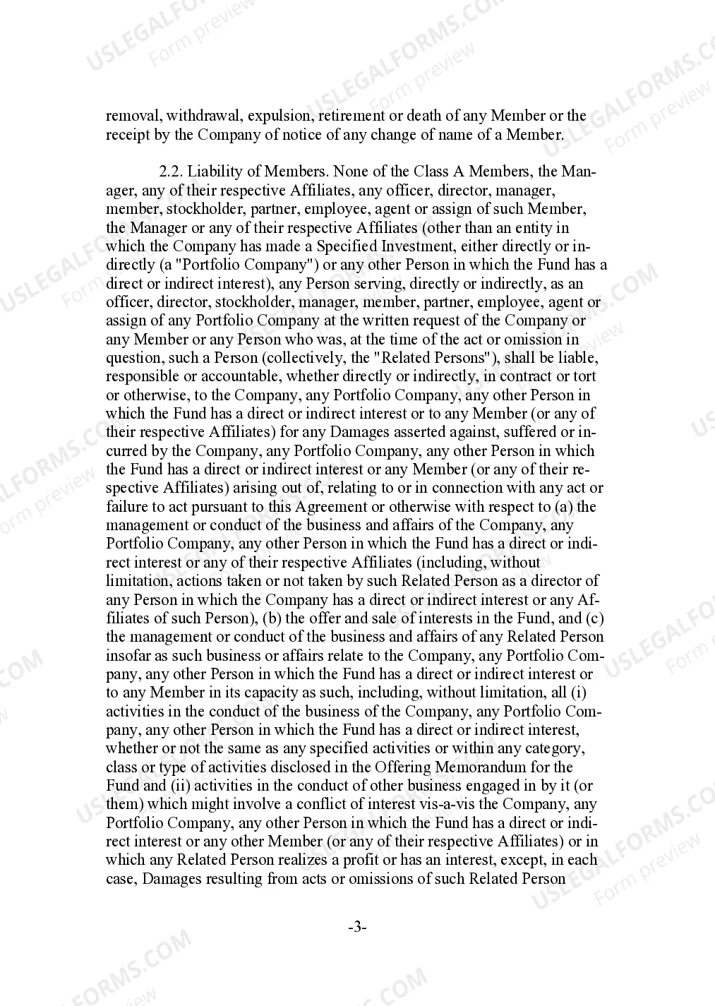 Preview Limited Liability Company LLC Agreement For General Partner