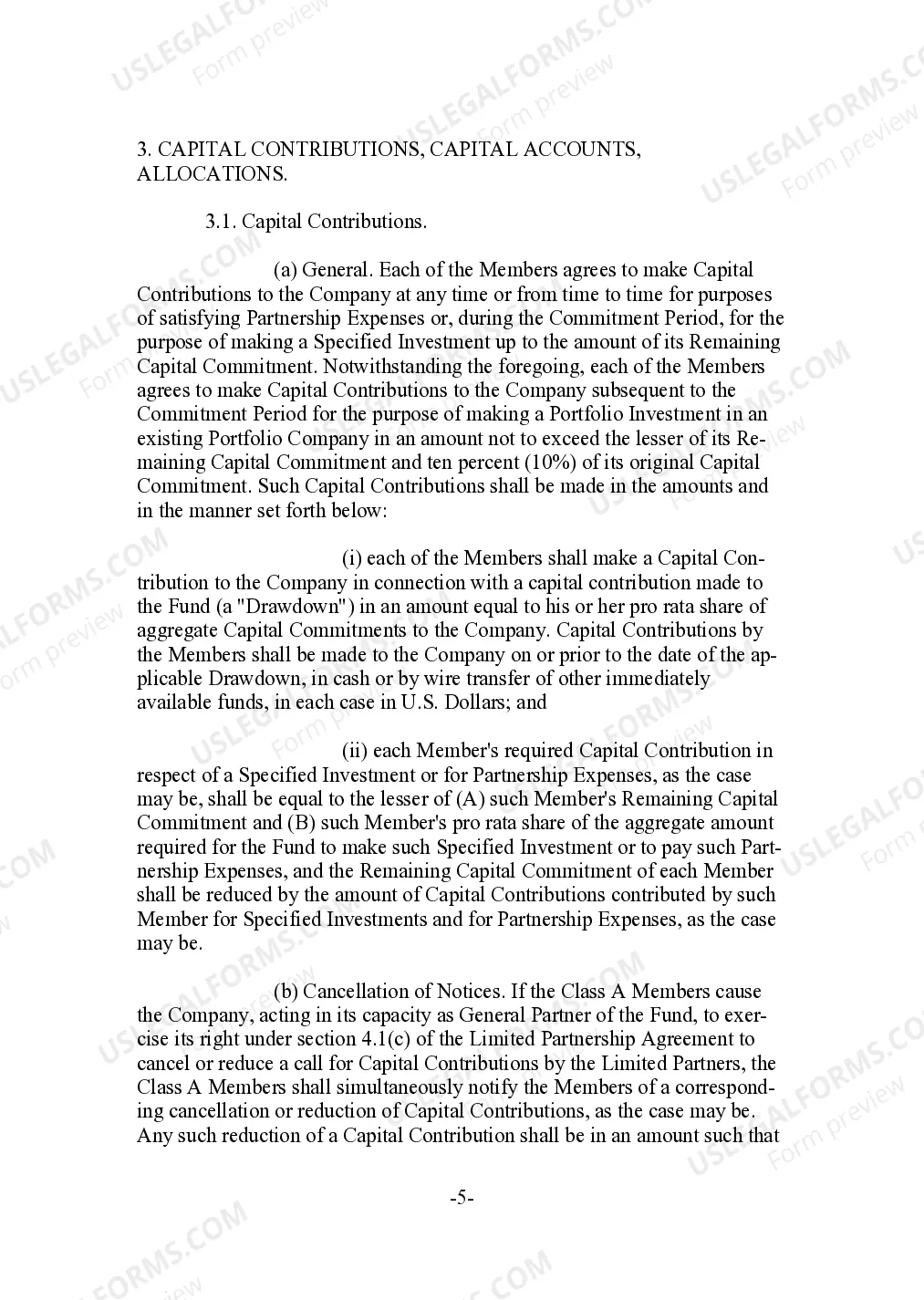 Preview Limited Liability Company LLC Agreement For General Partner