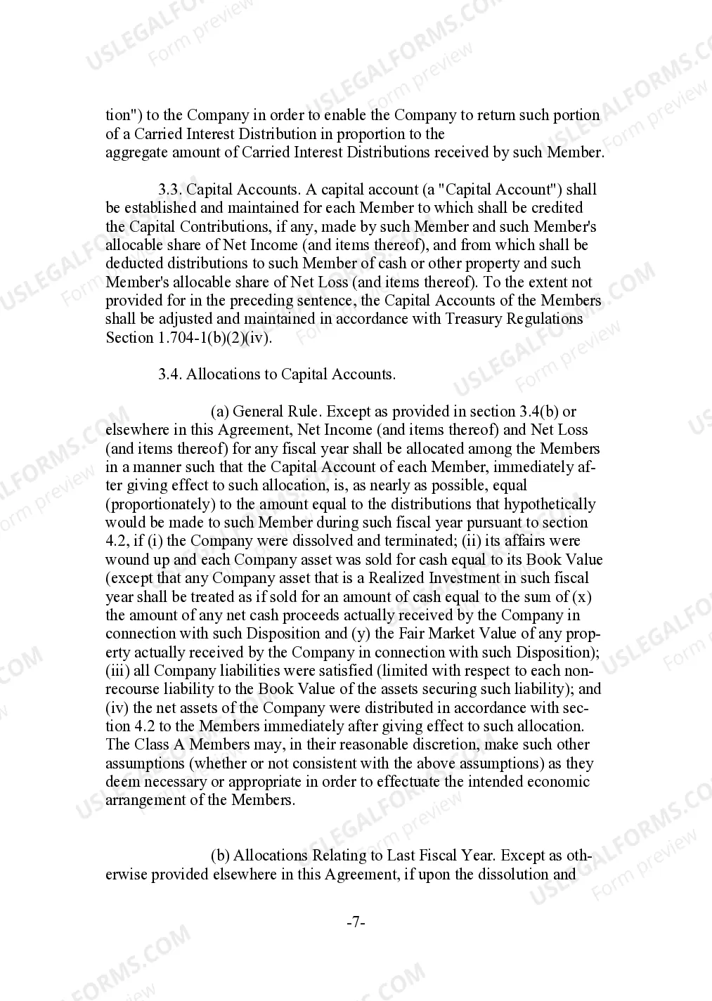 Preview Limited Liability Company LLC Agreement For General Partner