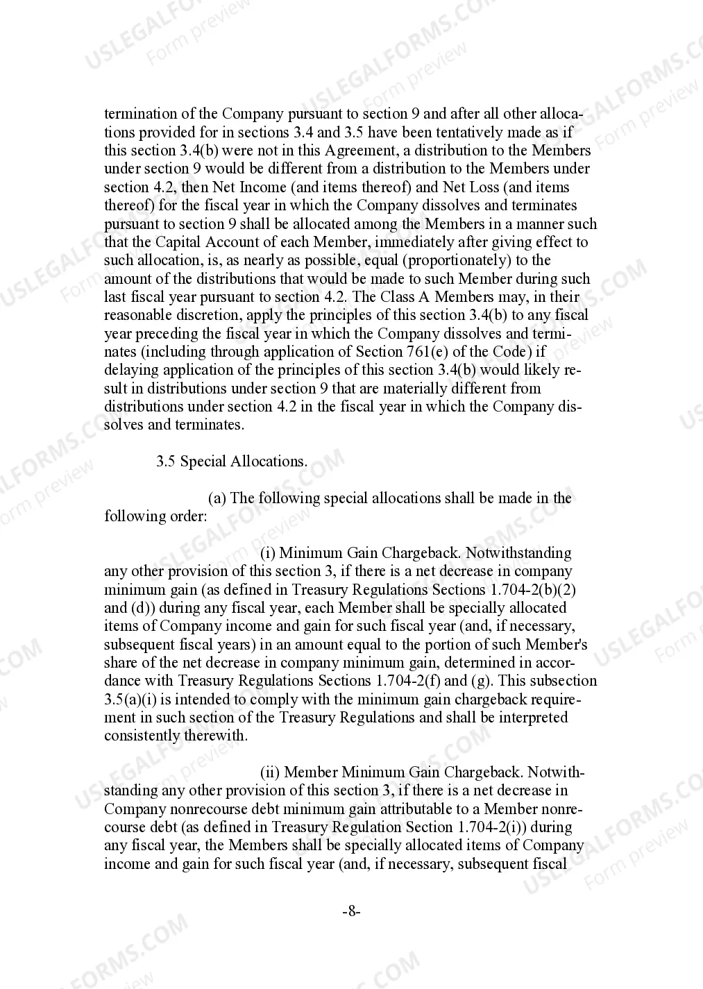 Preview Limited Liability Company LLC Agreement For General Partner