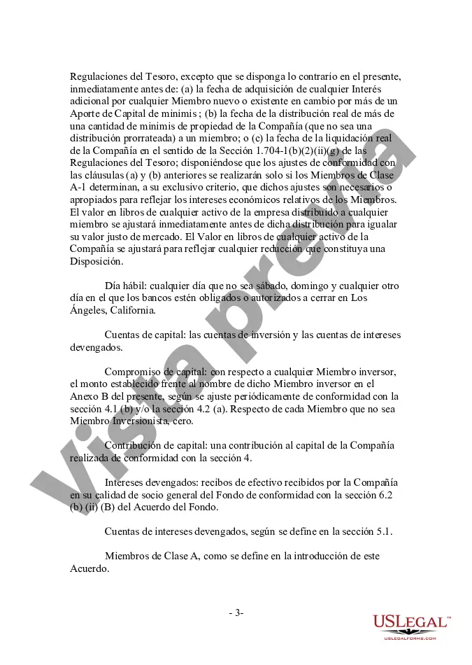 Preview Acuerdo de sociedad de responsabilidad limitada LLC para nuevo socio general