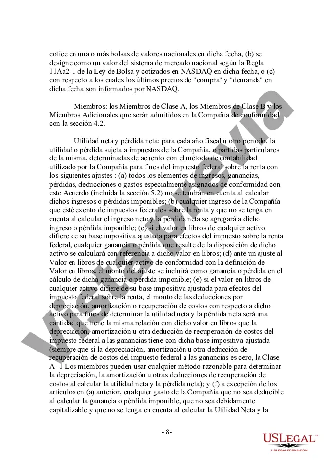 Preview Acuerdo de sociedad de responsabilidad limitada LLC para nuevo socio general