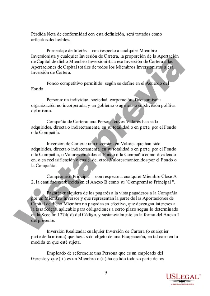 Preview Acuerdo de sociedad de responsabilidad limitada LLC para nuevo socio general