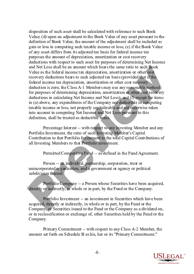 Preview Limited Liability Company LLC Agreement for New General Partner