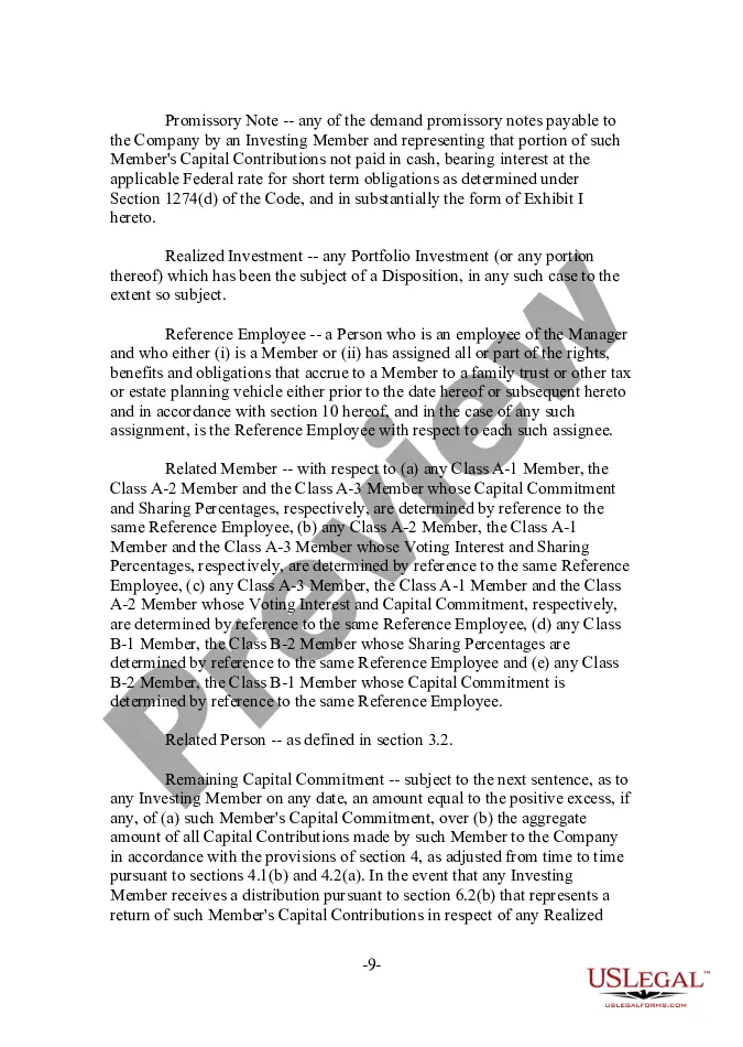 Preview Limited Liability Company LLC Agreement for New General Partner