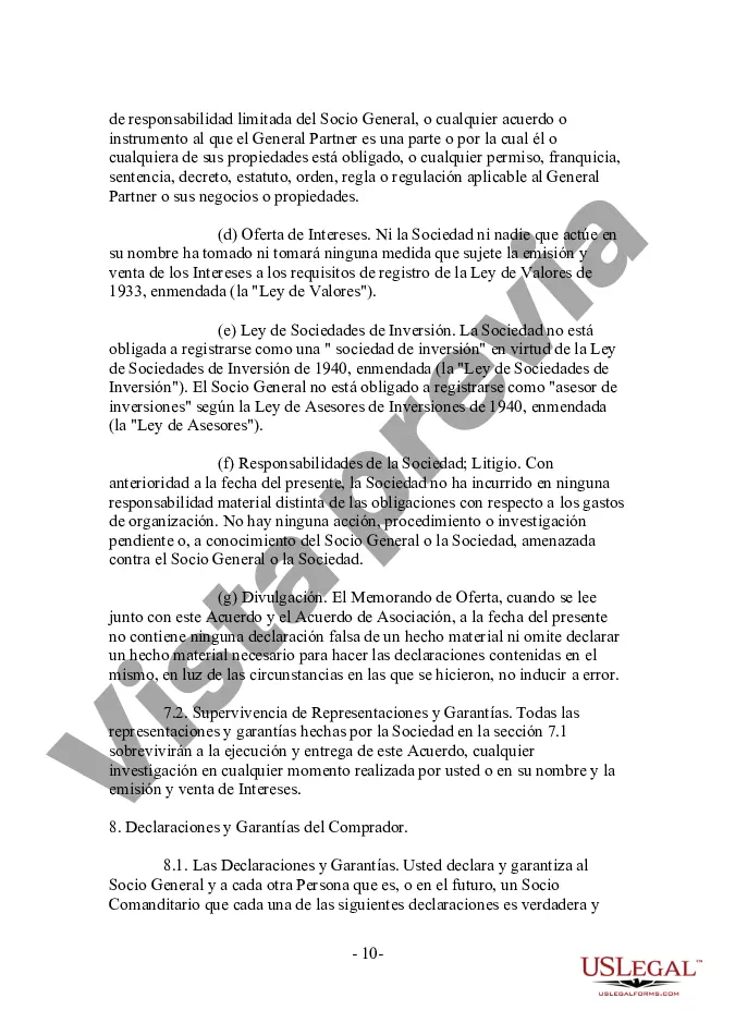 Preview Acuerdo de Suscripción - Un Fondo de la Sección 3C1