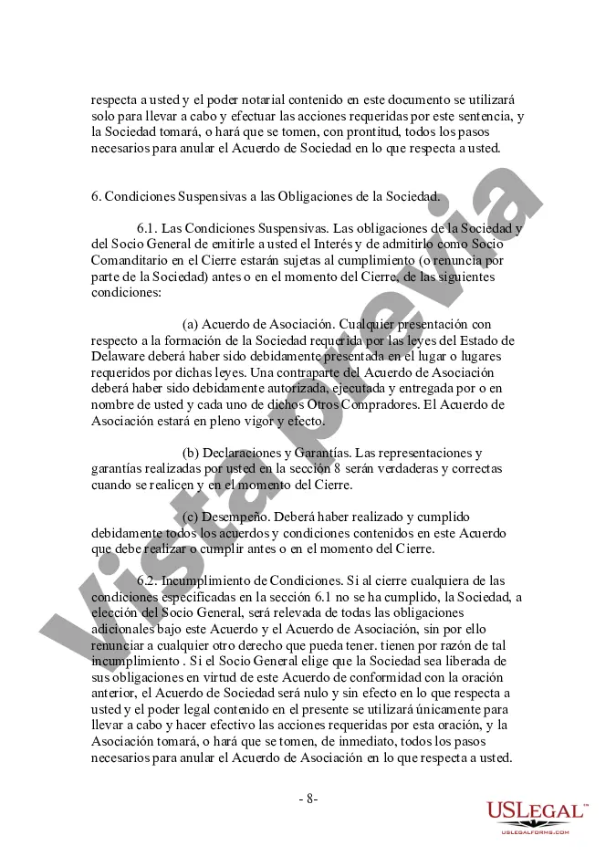 Preview Acuerdo de Suscripción - Un Fondo de la Sección 3C1