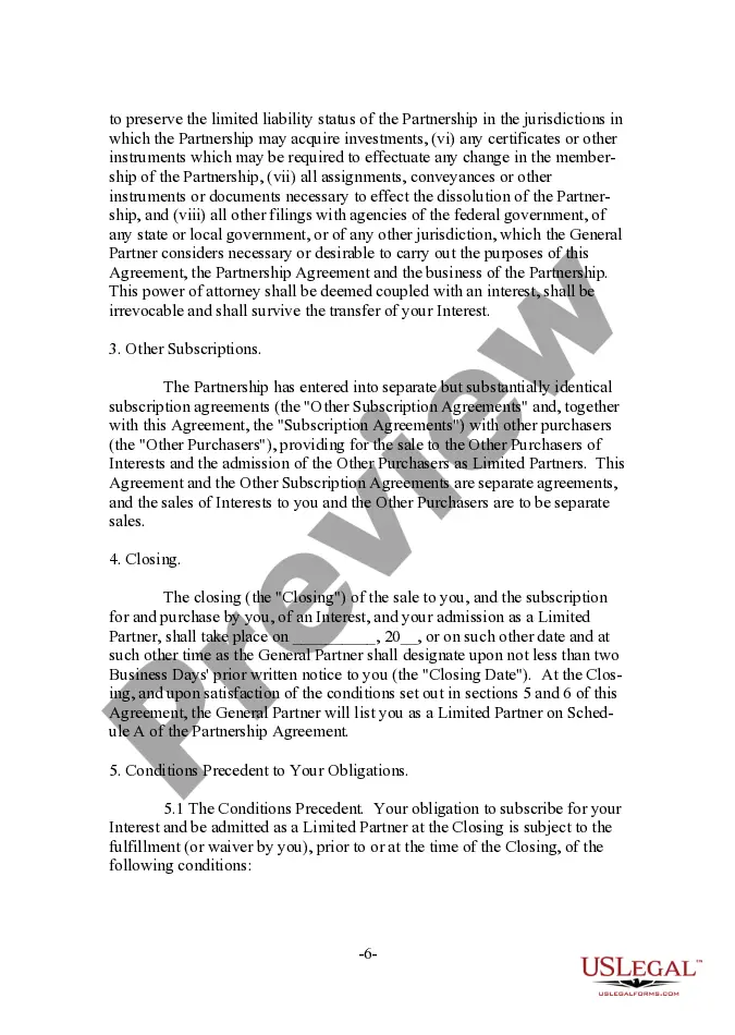 Get Subscription Agreement for an Equity Fund Preview Subscription Agreement for an Equity Fund