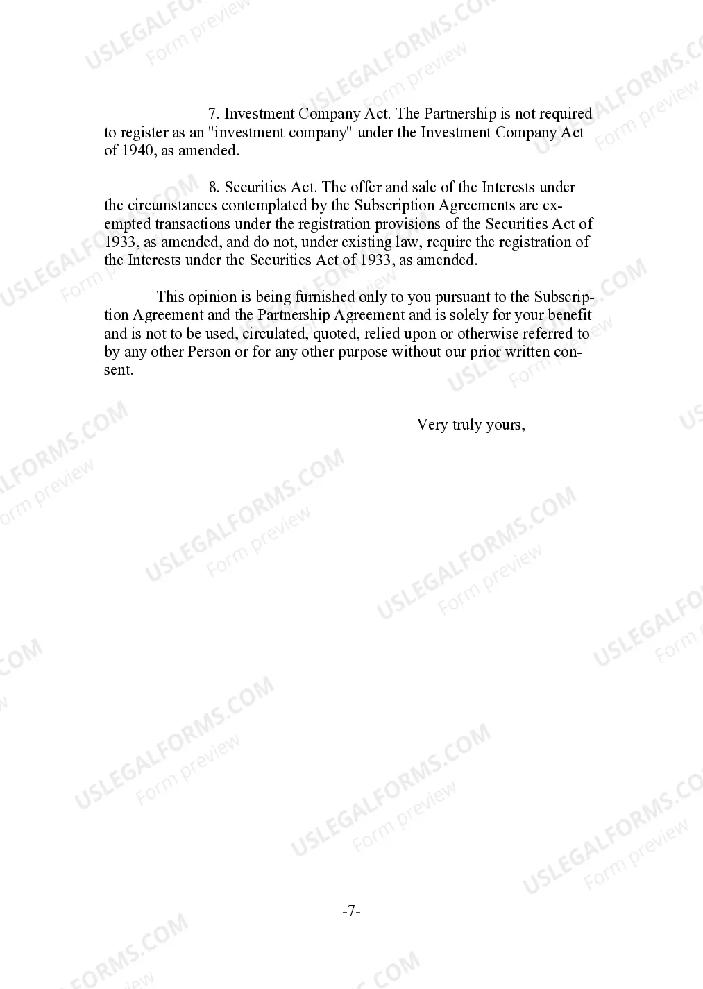 Preview Legal Opinion