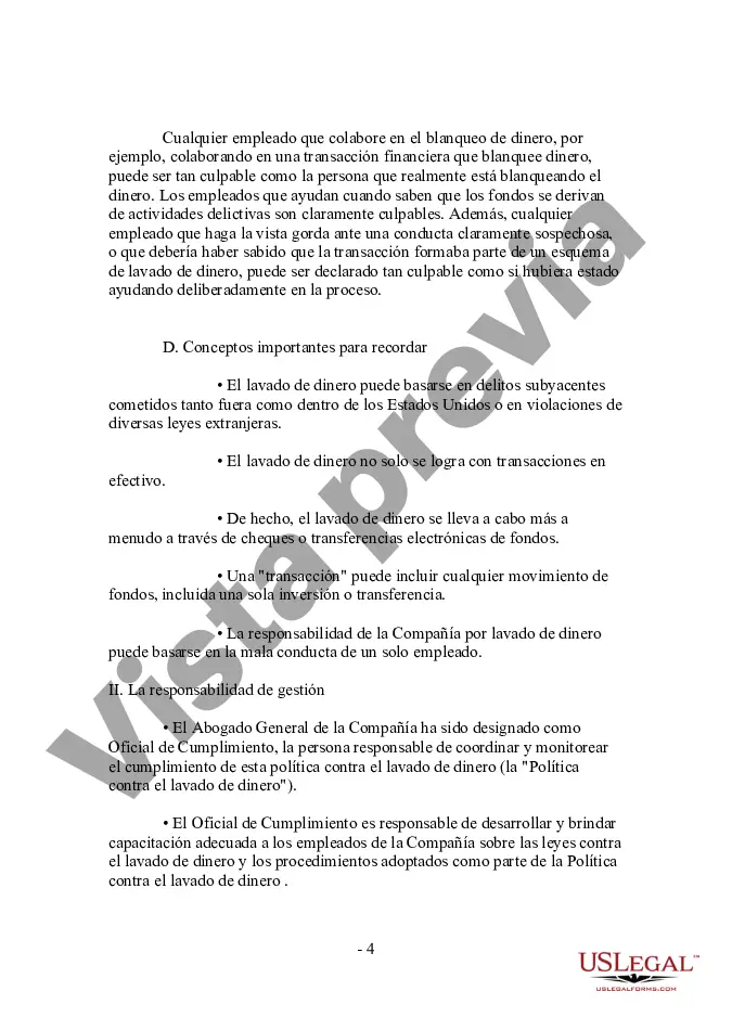 Preview Formulario de Política Anti-Lavado de Dinero
