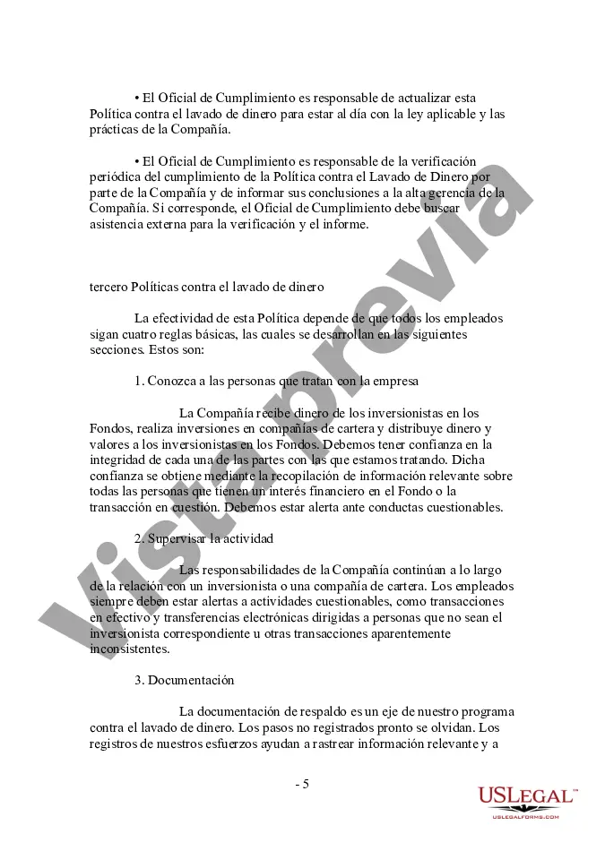 Preview Formulario de Política Anti-Lavado de Dinero