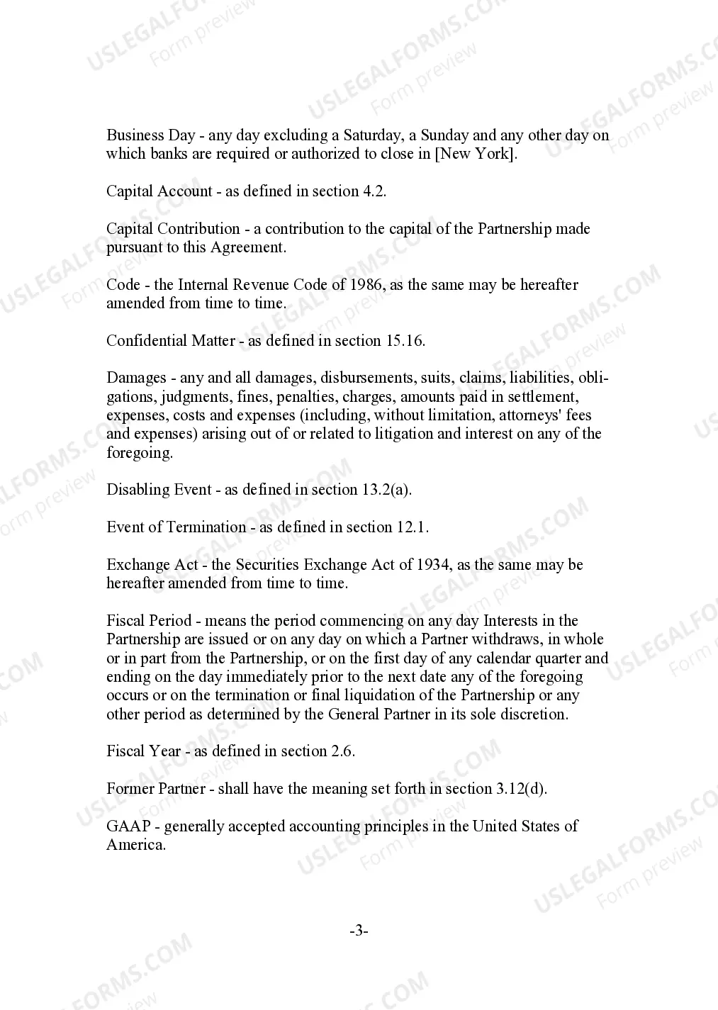 Preview Limited Partnership Agreement for Hedge Fund