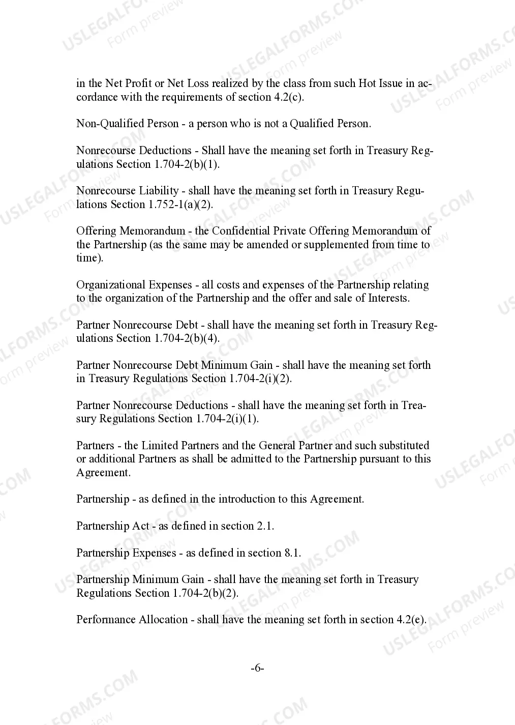 Preview Limited Partnership Agreement for Hedge Fund