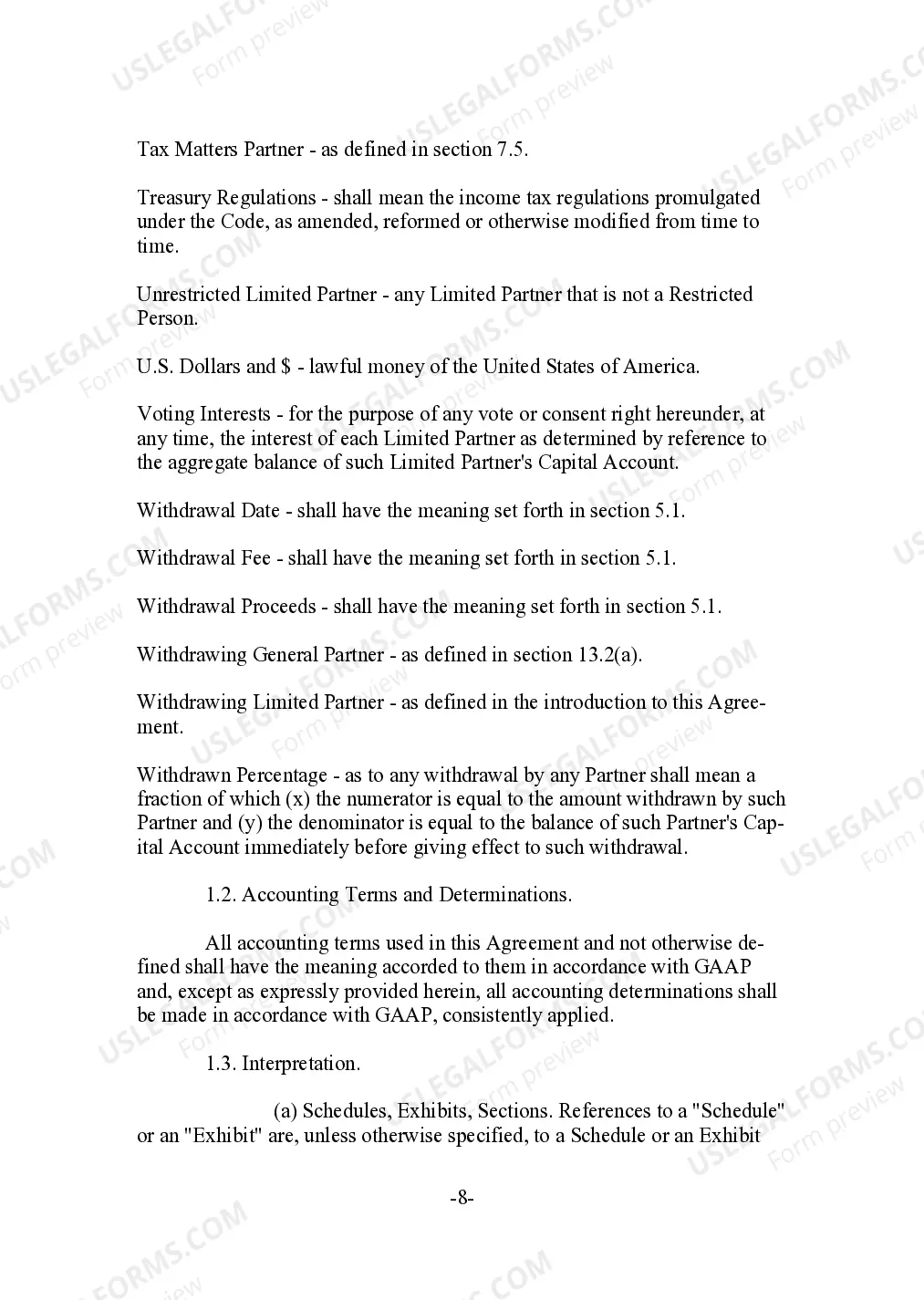 Preview Limited Partnership Agreement for Hedge Fund