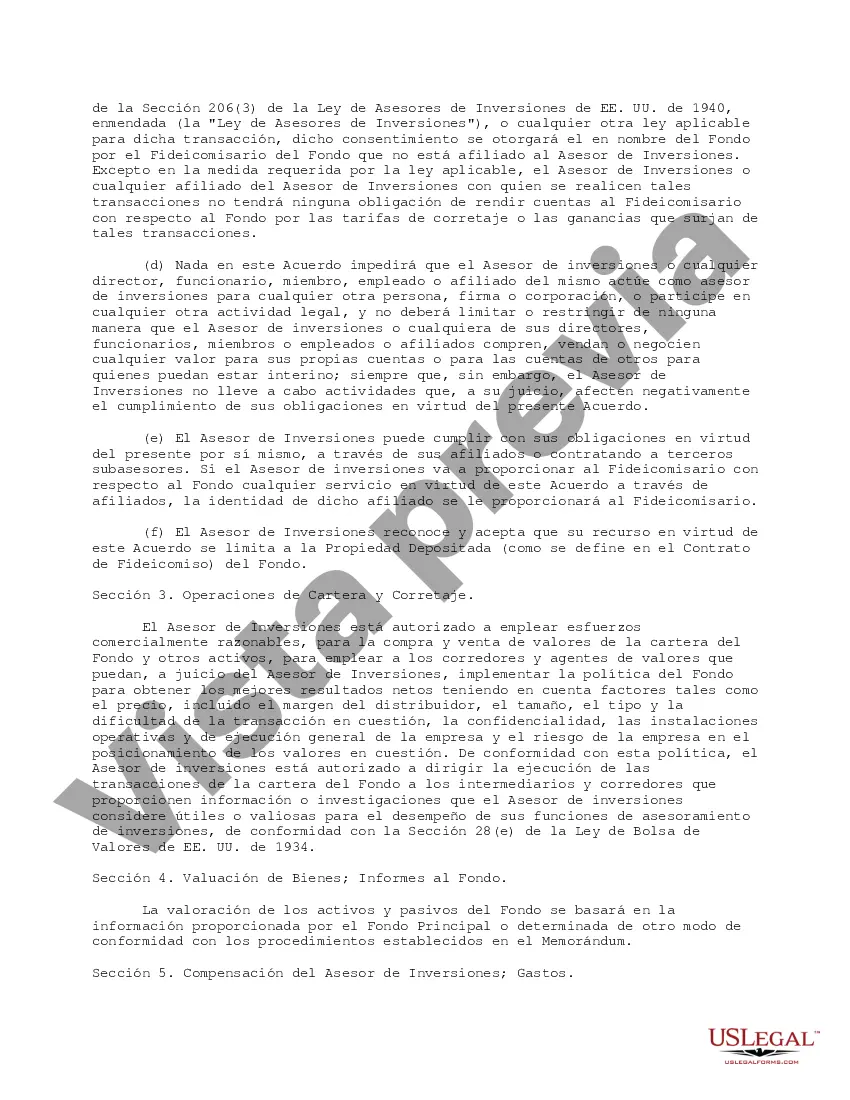 Preview Acuerdo de Asesoramiento de Inversiones