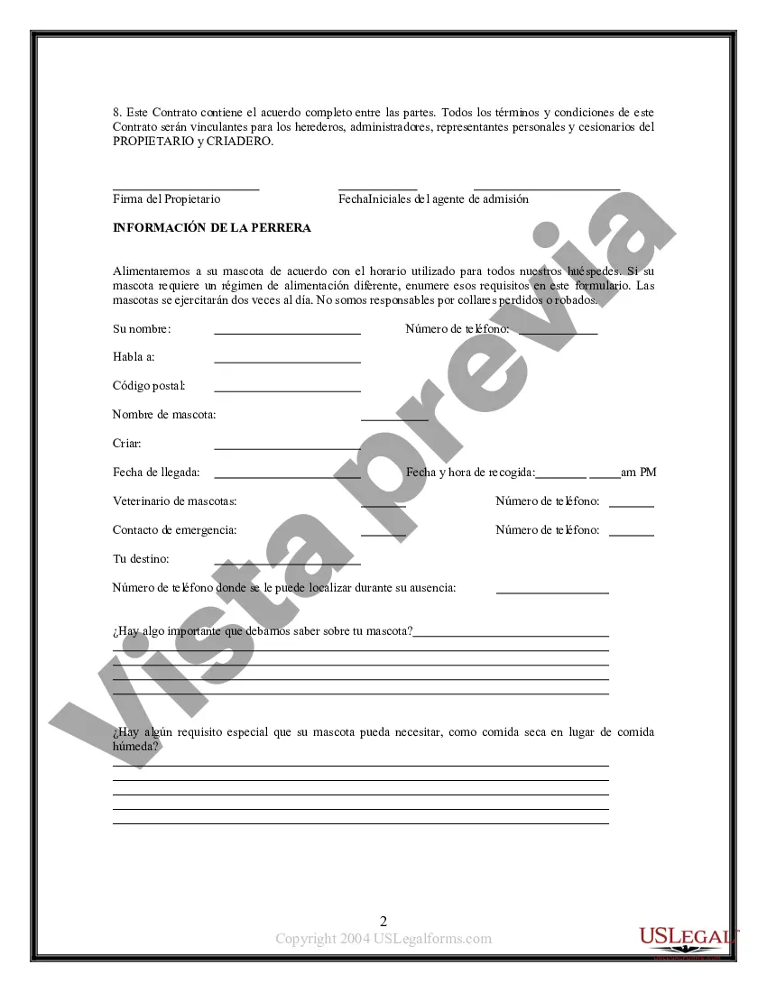 Preview Acuerdo de alojamiento de mascotas