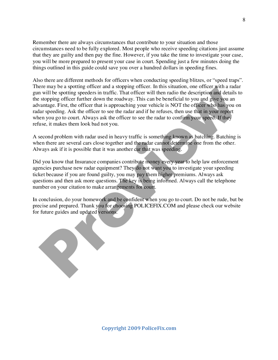 page 7 Law Enforcement Handbook - Speeding Guide preview