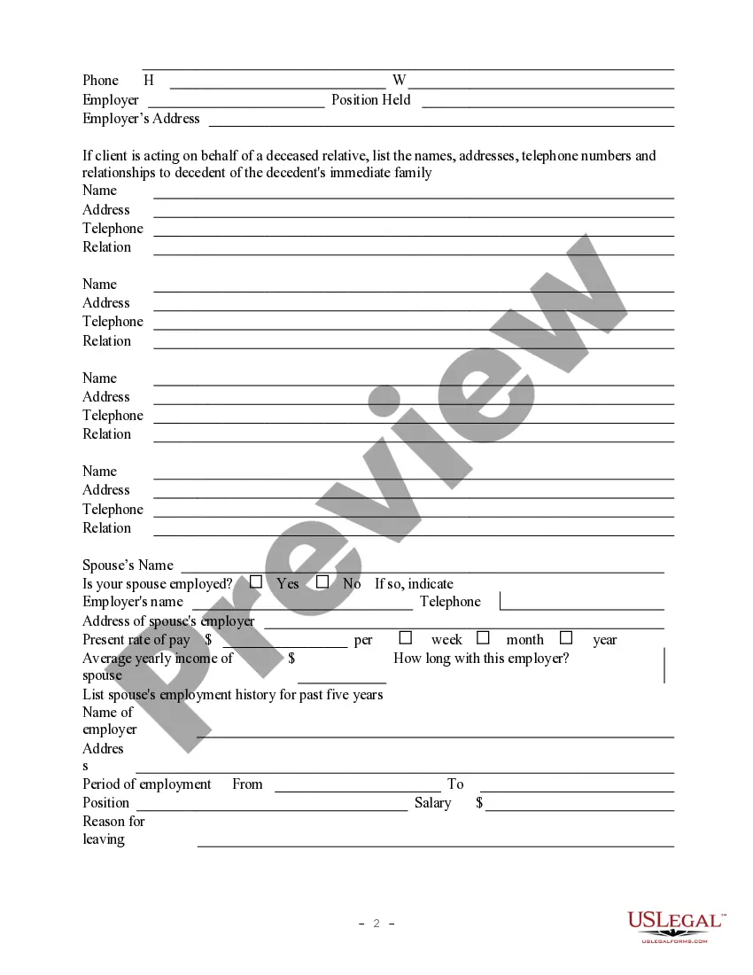 Get Personal Injury Intake Sheet Preview Personal Injury Intake Sheet