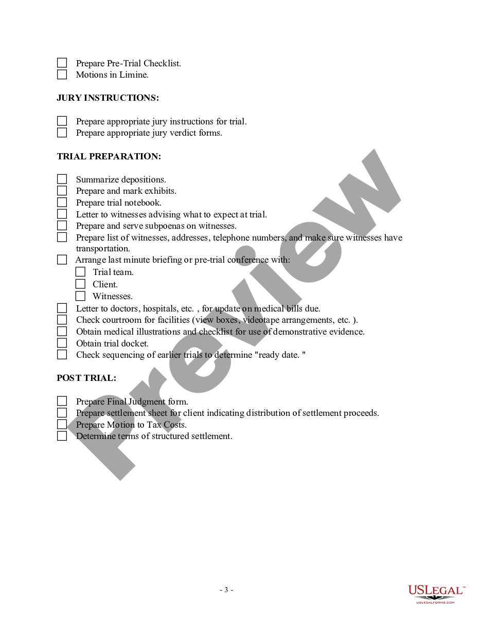 page 2 Checklist - Long of Sequential Activities to Organize Automobile Action preview