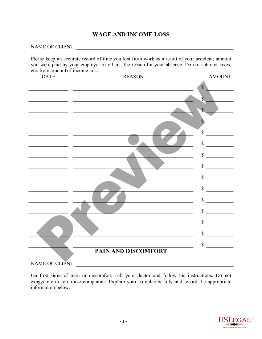 Wage and Income Loss Statement - Income Statement Form | US Legal Forms