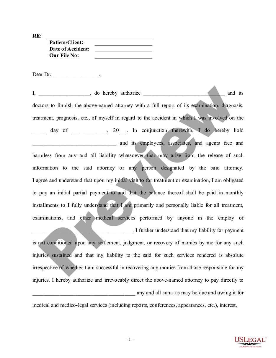 page 0 Letter regarding Irrevocable Assignment and Lien preview