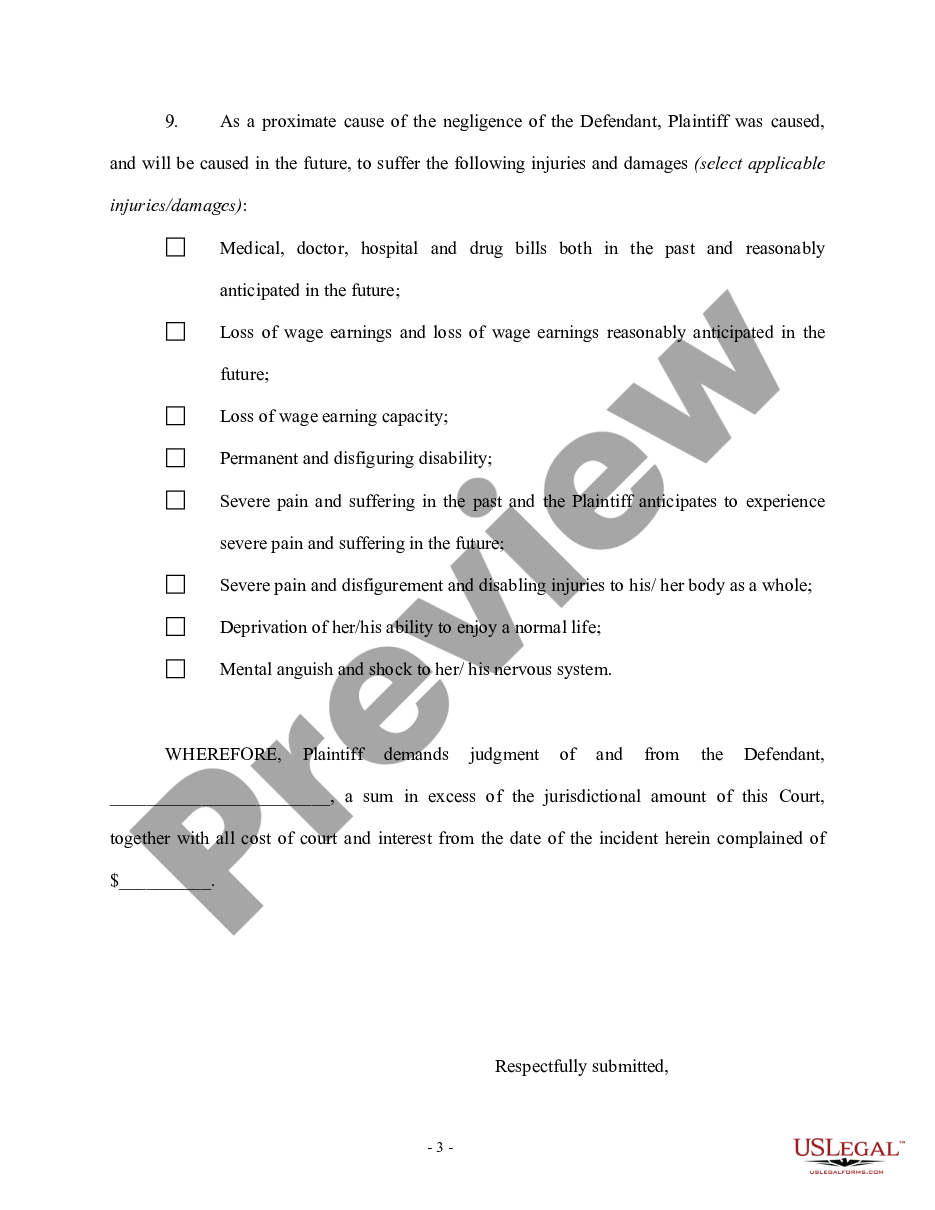 page 2 Complaint regarding Auto Accident (Driver vs Driver) preview