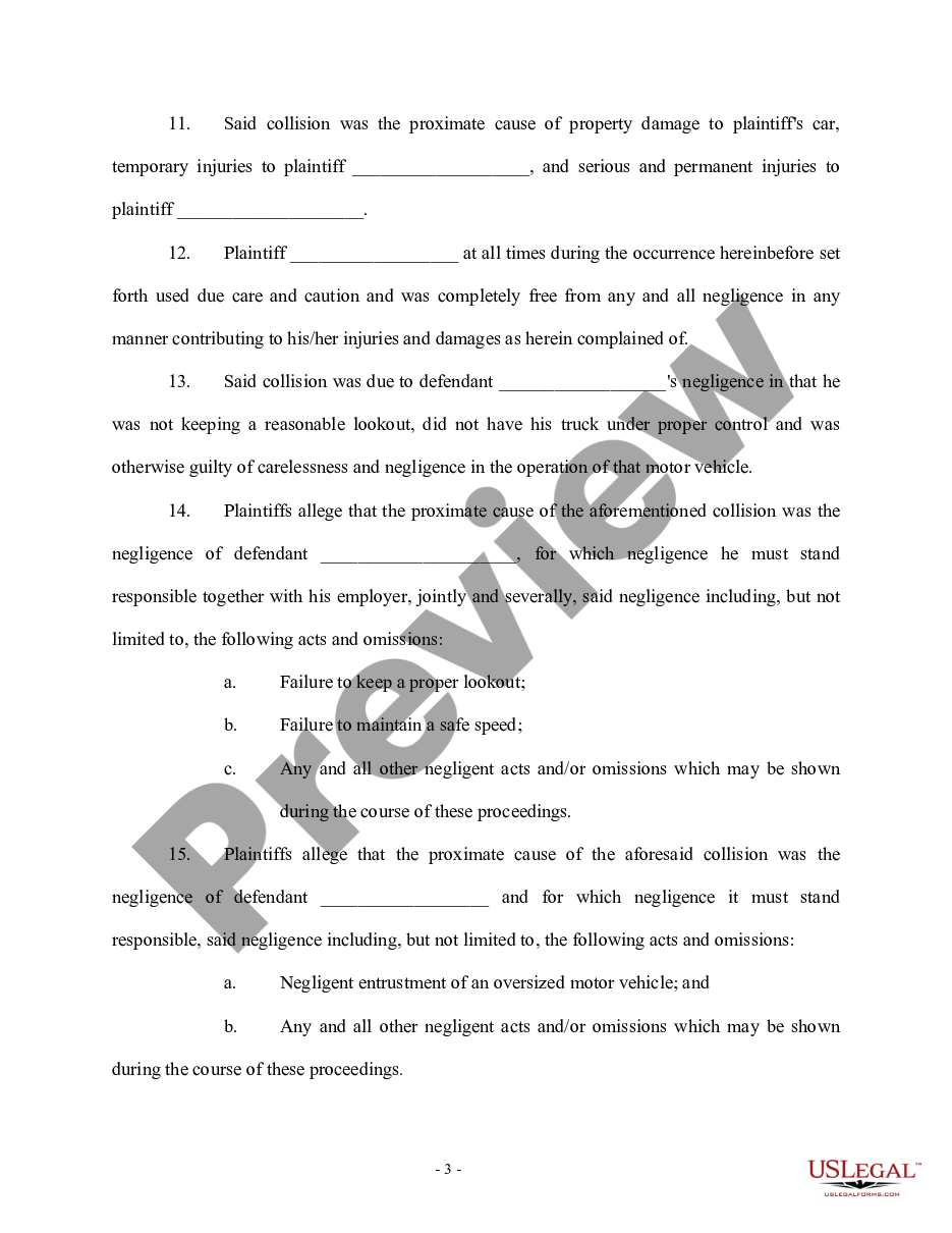 form Amended Complaint - Mack truck preview