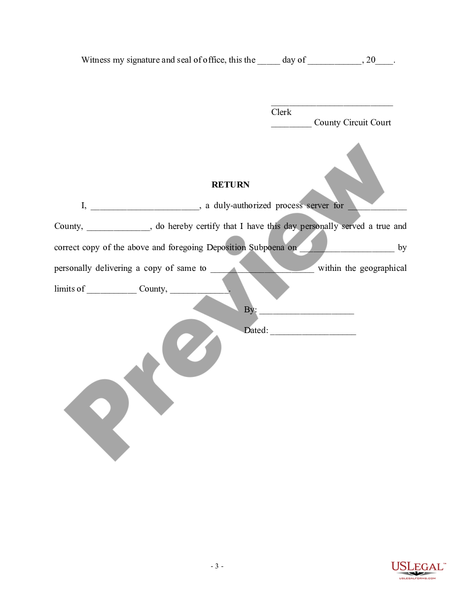 page 5 Notice to Take Deposition Subpoena Duces Tecum preview