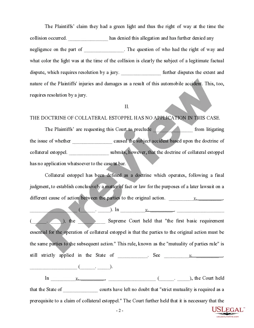 Get Brief in Support of Defendant's Responses to Plaintiff's Motion for Summary Judgment on the Issue of Liability Preview Brief in Support of Defendant's Responses to Plaintiff's Motion for Summary Judgment on the Issue of Liability