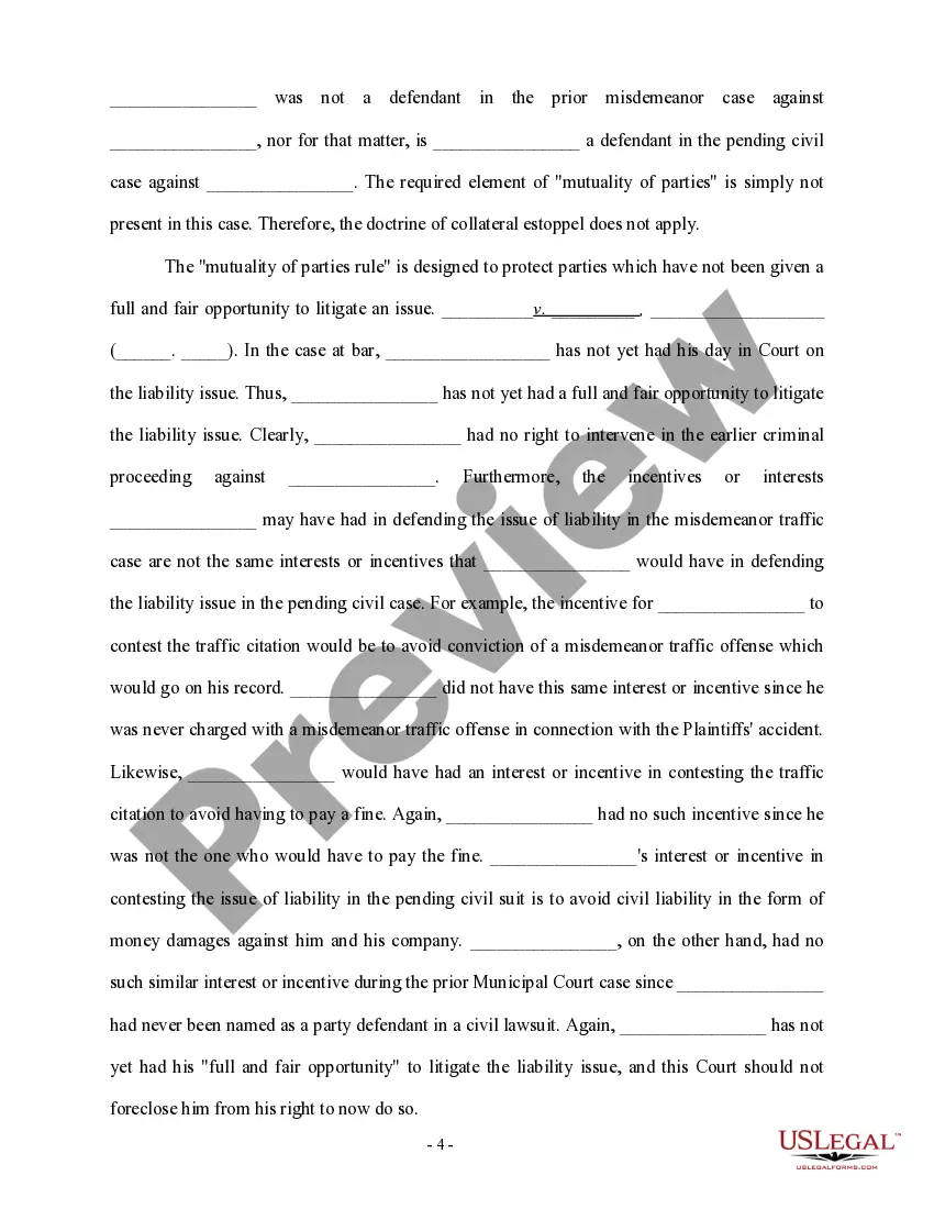 Get Brief in Support of Defendant's Responses to Plaintiff's Motion for Summary Judgment on the Issue of Liability Preview Brief in Support of Defendant's Responses to Plaintiff's Motion for Summary Judgment on the Issue of Liability