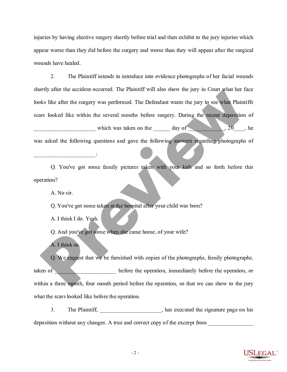 page 1 Motion to Compel Plaintiffs to Produce Documents at Trial preview