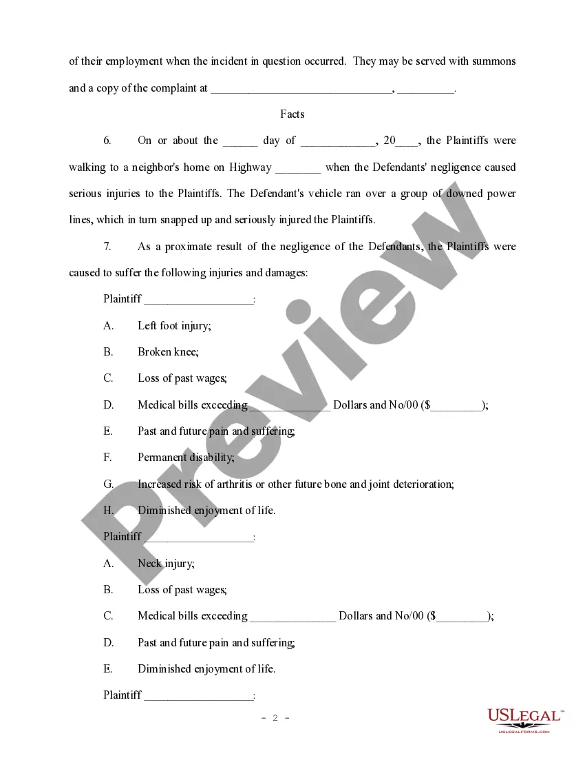 Get Complaint regarding Negligence Preview Complaint regarding Negligence