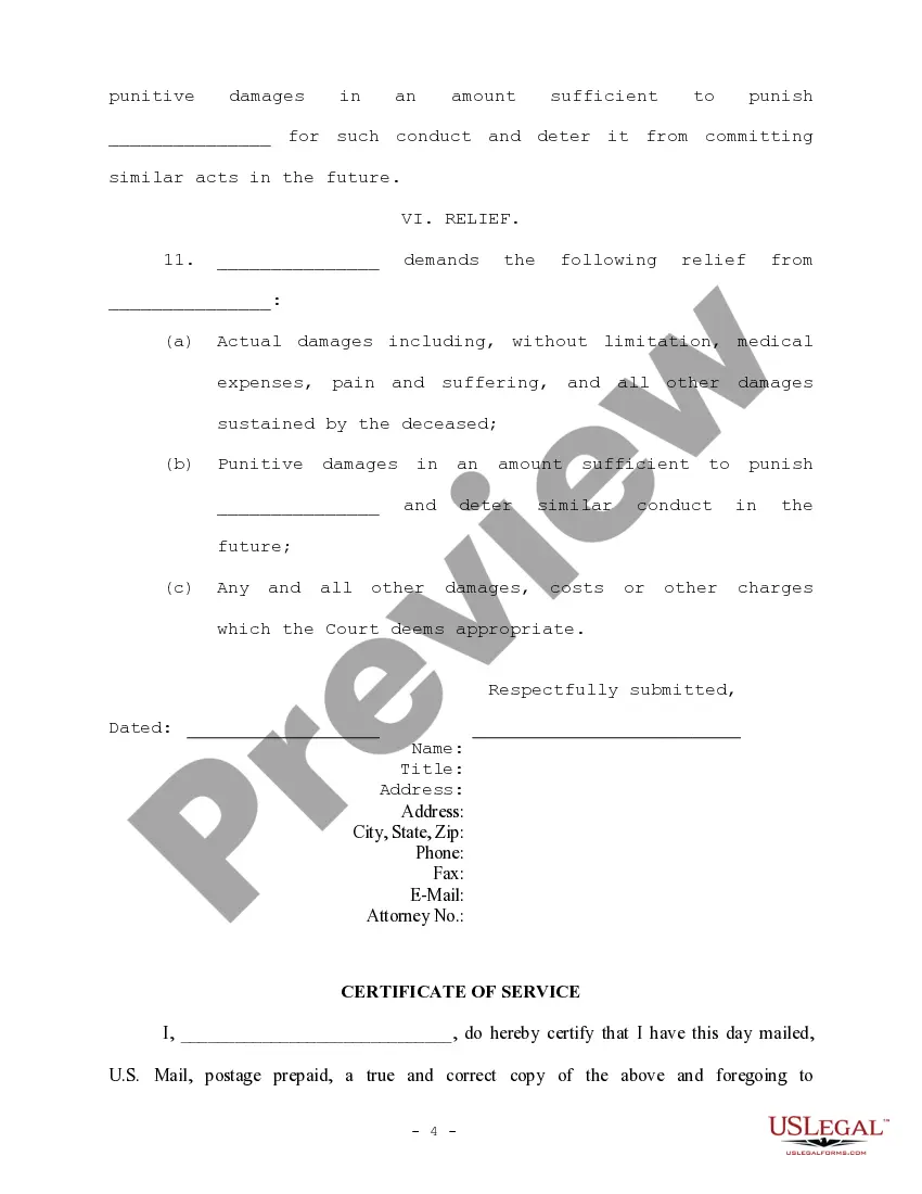 Get Complaint for Negligence and Wrongful Death Preview Complaint for Negligence and Wrongful Death