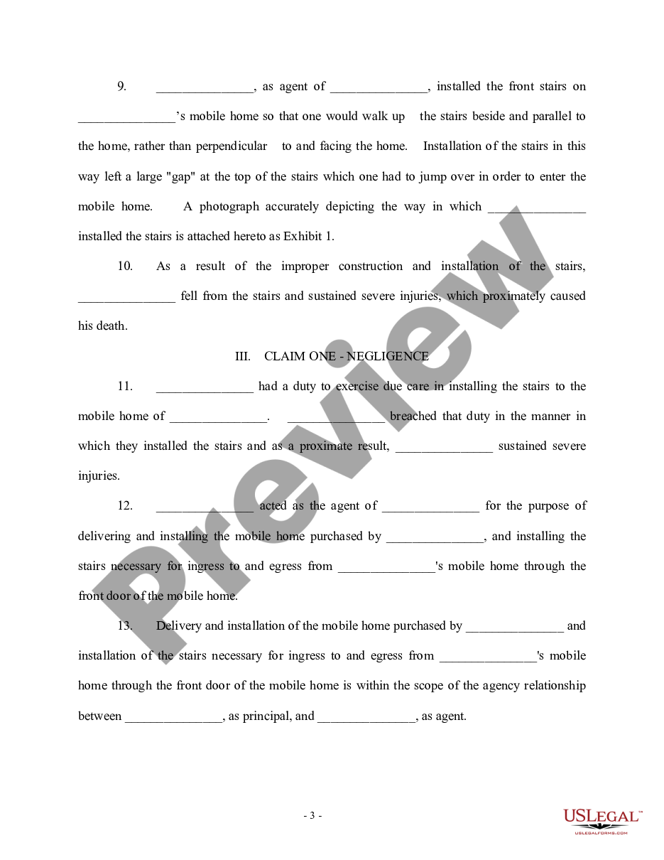 page 2 Amended Complaint for Negligence and Wrongful Death preview