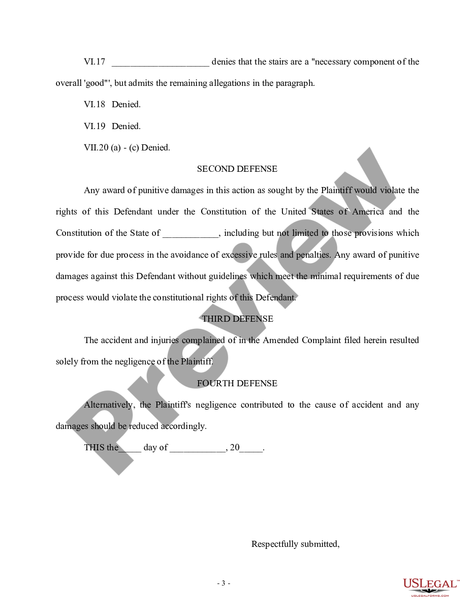 page 2 Answer and Defenses to Amended Complaint preview