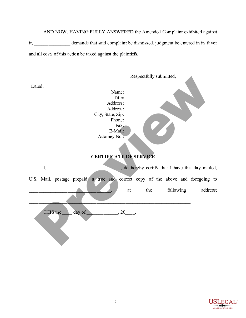 page 4 Separate Answer and Defenses to Amended Complaint preview