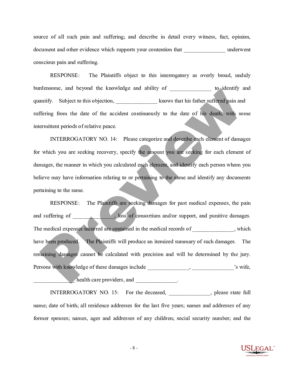page 7 Response to First Set of Interrogatories - Personal Injury preview