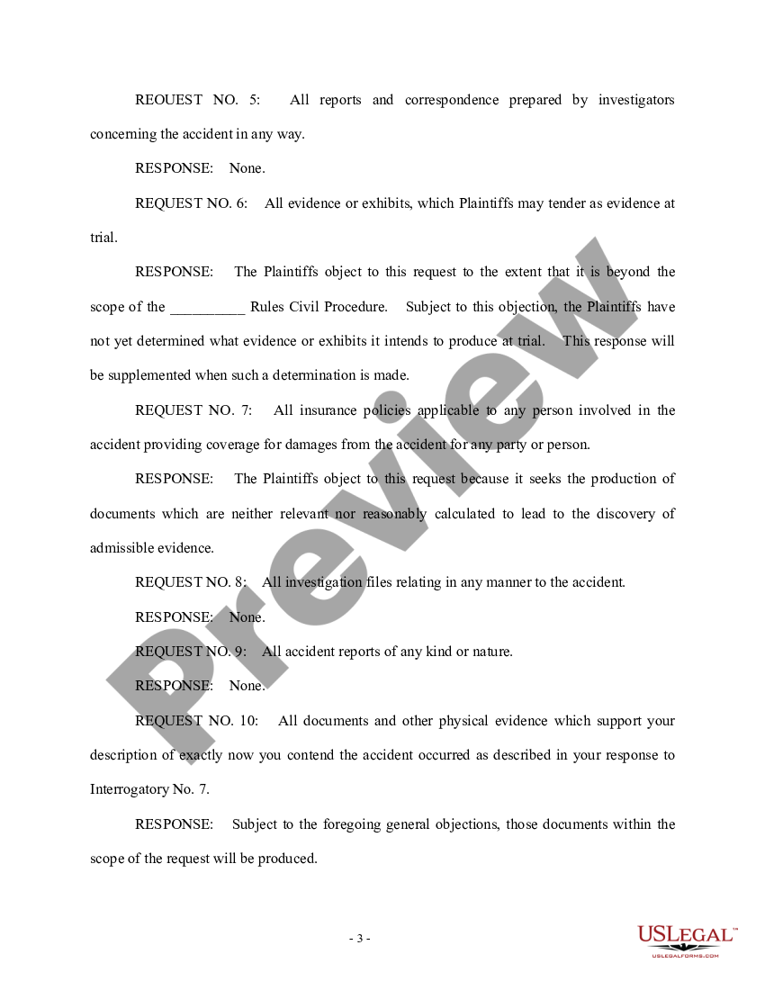 Plaintiff's Response to Defendant's First Request for Production of ...