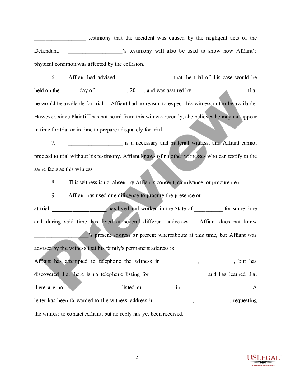 page 4 Motion for Continuance - Personal Injury preview