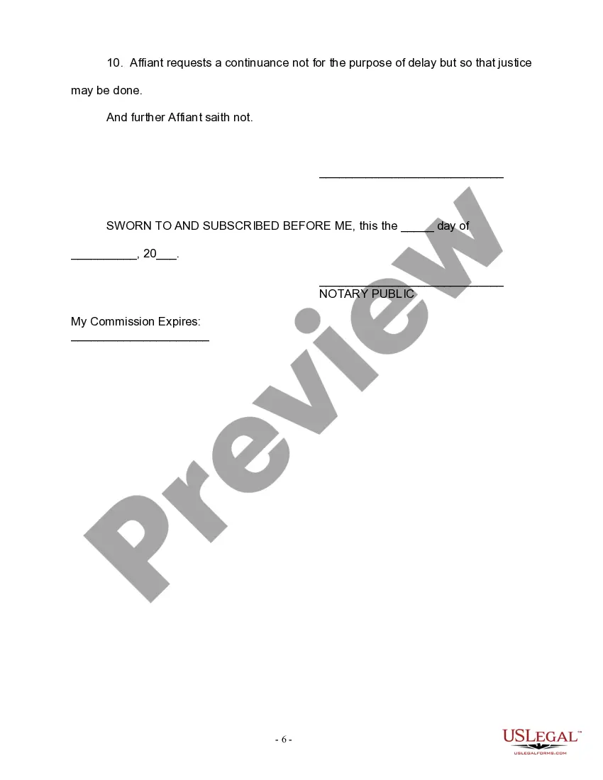 Get Motion for Continuance - Personal Injury Preview Motion for Continuance - Personal Injury