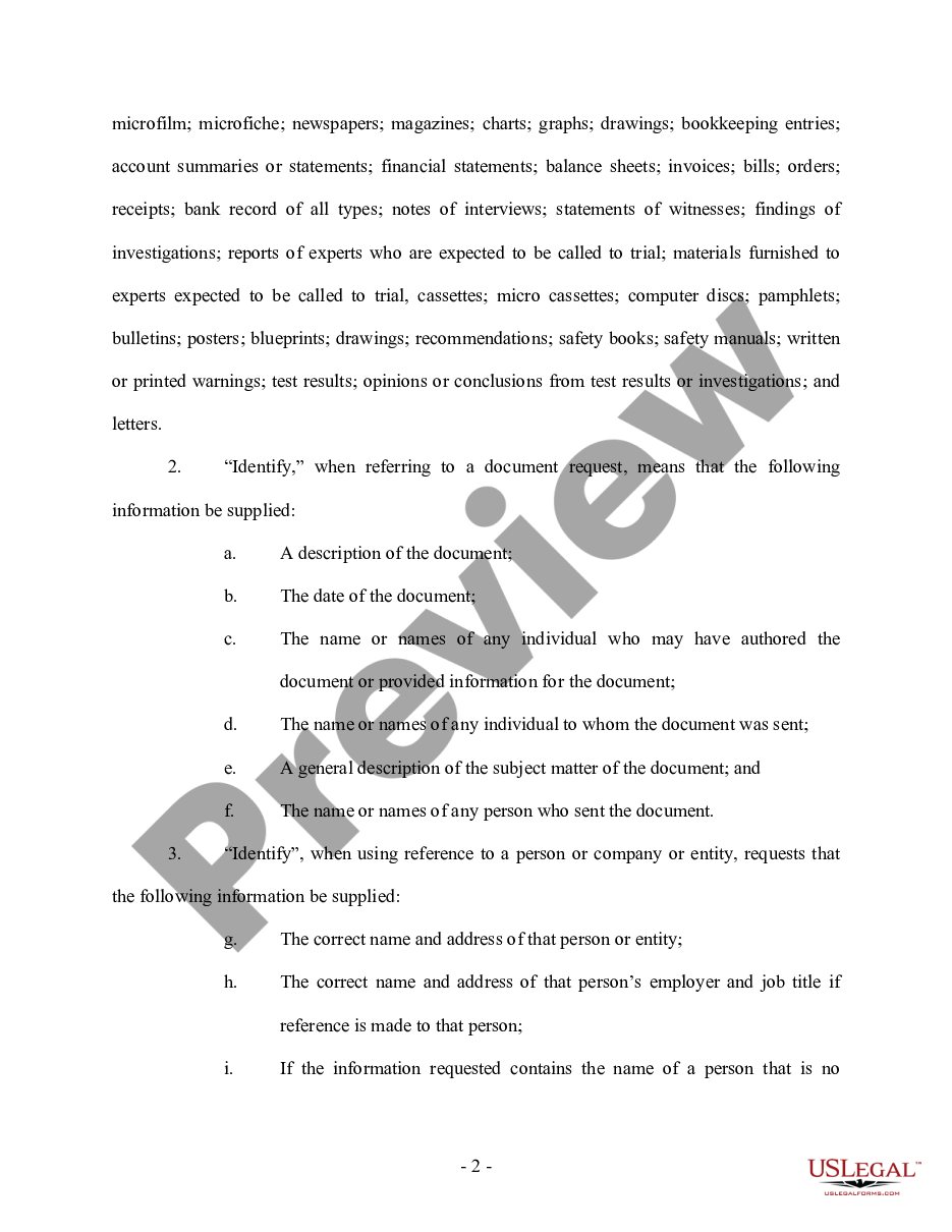 page 1 Interrogatories to Defendant - Personal Injury preview