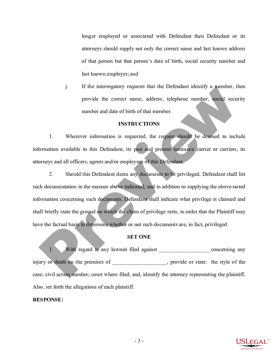 page 2 Interrogatories to Defendant - Personal Injury preview