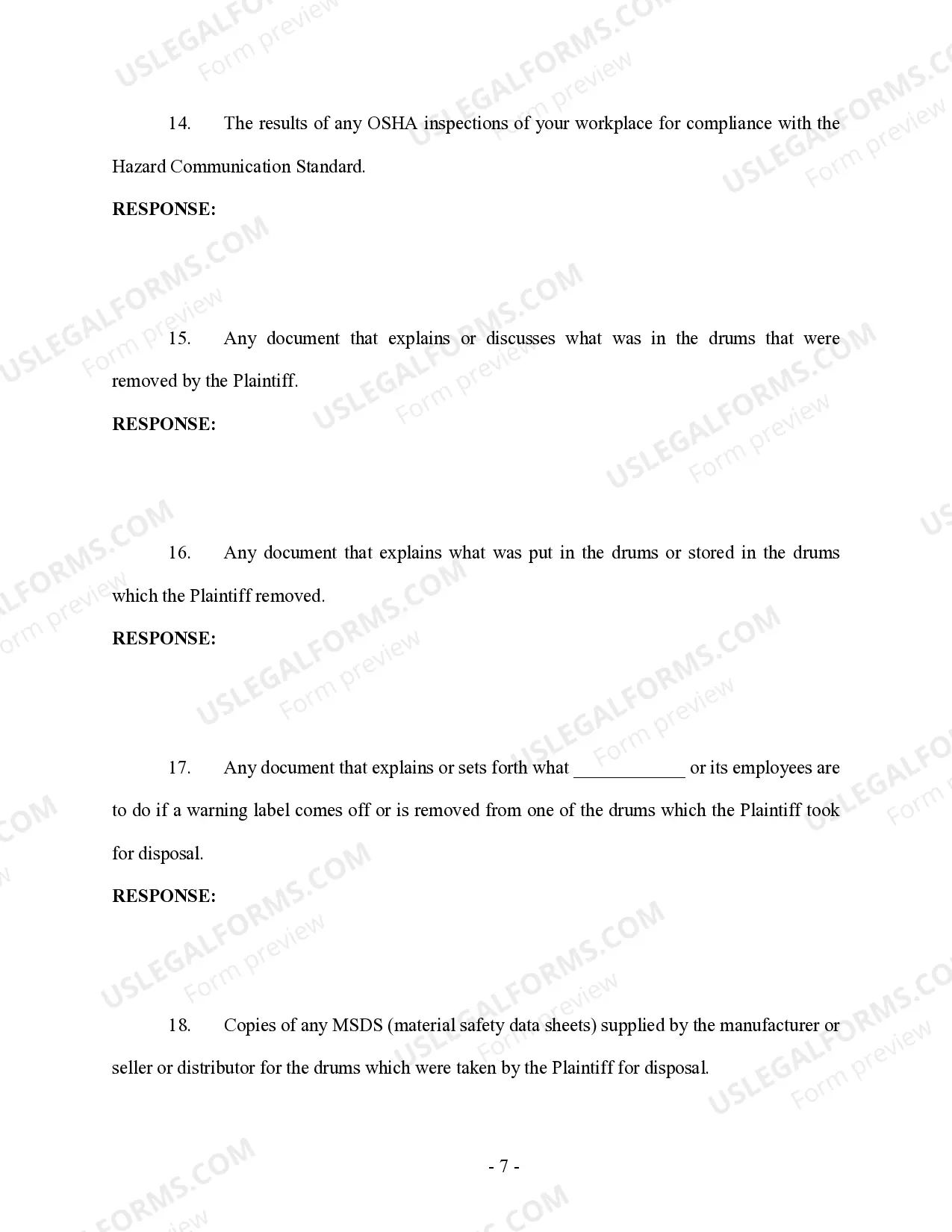 Preview Plaintiff's Request for Production to Defendant - Personal Injury