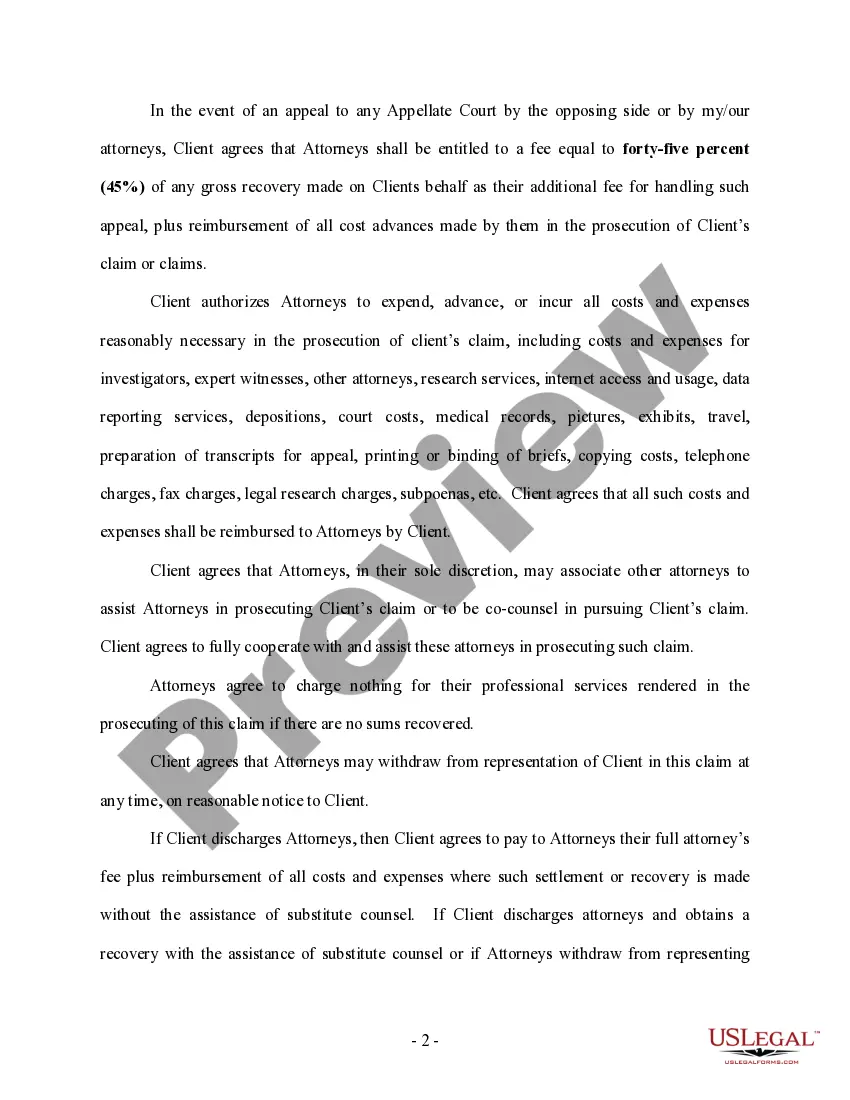 Get Attorney Fee Contract - Contingency - 33-1/3% Preview Attorney Fee Contract - Contingency - 33-1/3%
