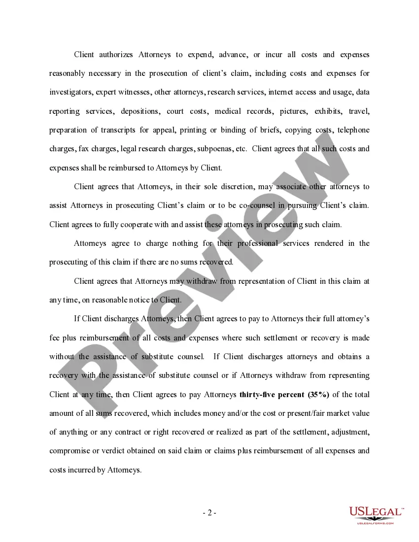 Get Attorney Fee Contract - Contingency - 40% Preview Attorney Fee Contract - Contingency - 40%
