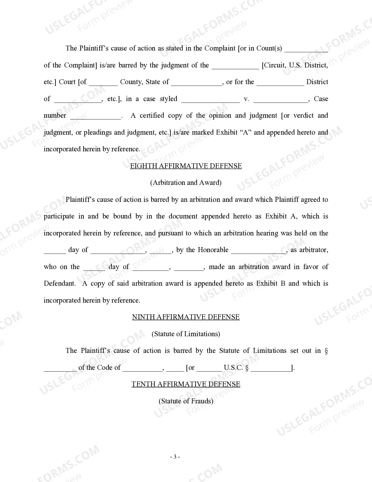 Preview Personal Injury Answer - Accident - Contract Involved