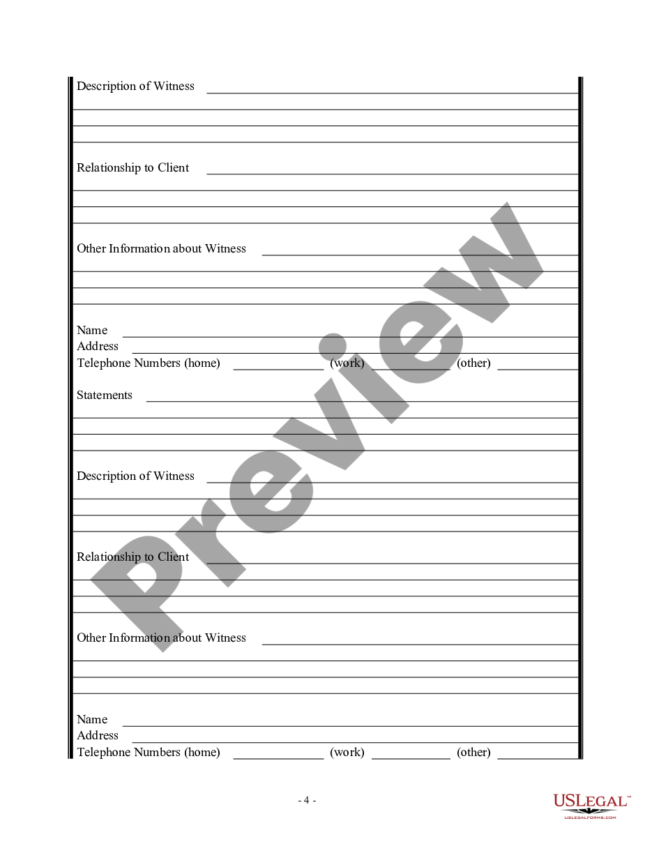 page 3 Personal Injury Client Questionnaire preview