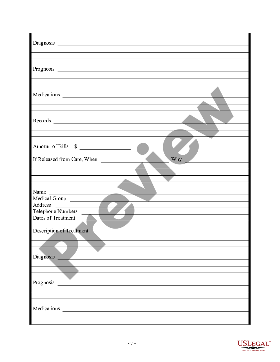 page 6 Personal Injury Client Questionnaire preview