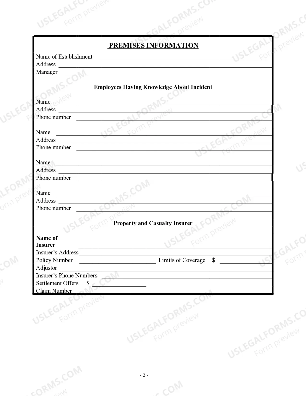 Preview Personal Injury Client Questionnaire